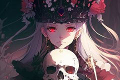 kokinnwakashuu1215_a_close_up_of_a_person_holding_a_skull_shall_9b30e493-c114-4674-aeca-647e32e938d6